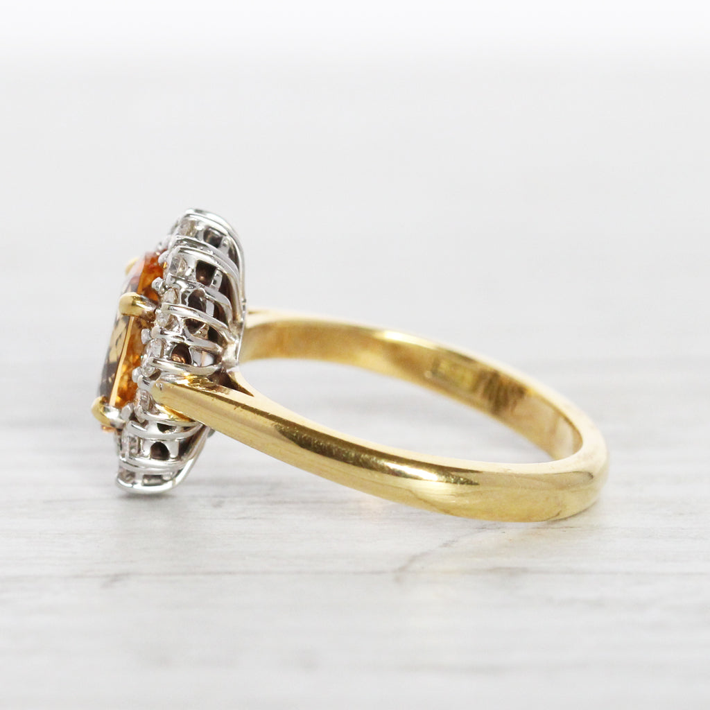 Vintage 2.25 Carat Topaz and Diamond Cluster