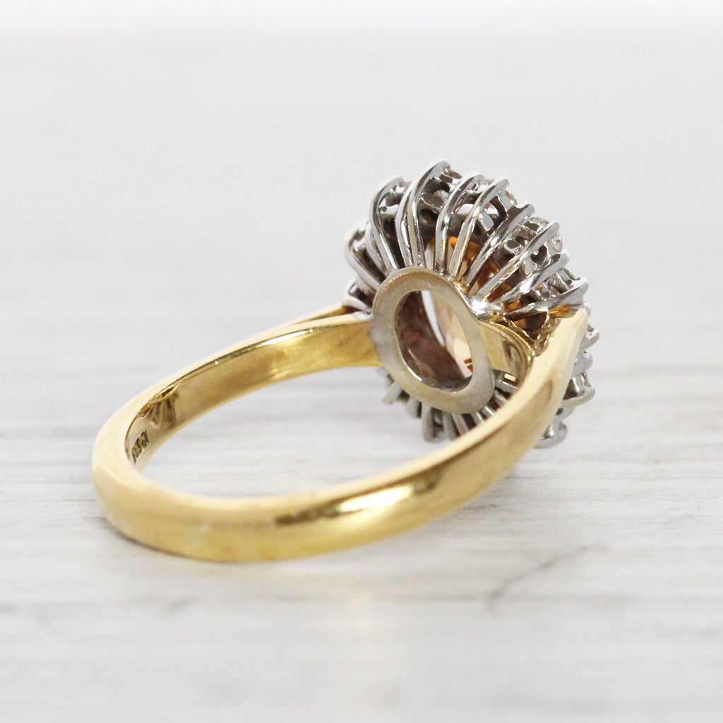 Vintage 2.25 Carat Topaz and Diamond Cluster