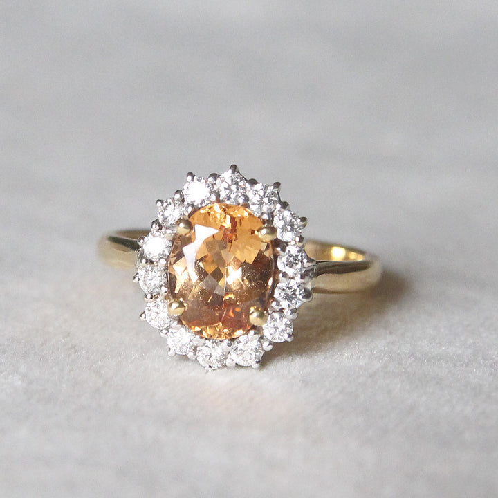 Vintage 2.25 Carat Topaz and Diamond Cluster