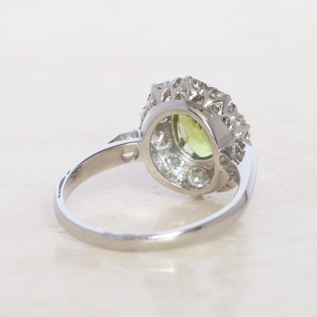 Vintage Style 1.40 Carat Peridot and Diamond Cluster
