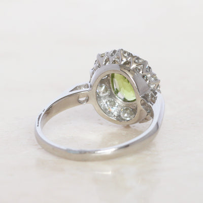Vintage Style 1.40 Carat Peridot and Diamond Cluster