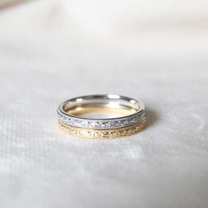 The Orange Blossom Band - Vintage Style Engraved Wedding Band