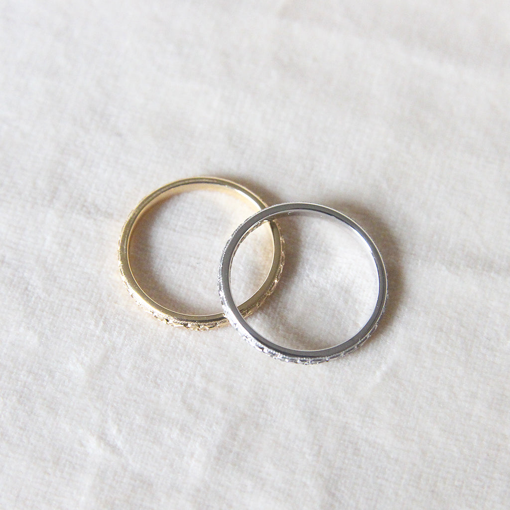The Orange Blossom Band - Vintage Style Engraved Wedding Band