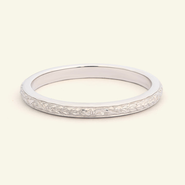 The Grace Wedding Band - Art Deco Style Engraved Wedding Band