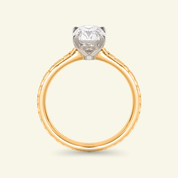 The Georgia X Orange Blossom Engagement Ring - 1.54 Carat Antique Cushion Cut Celeste Diamond®