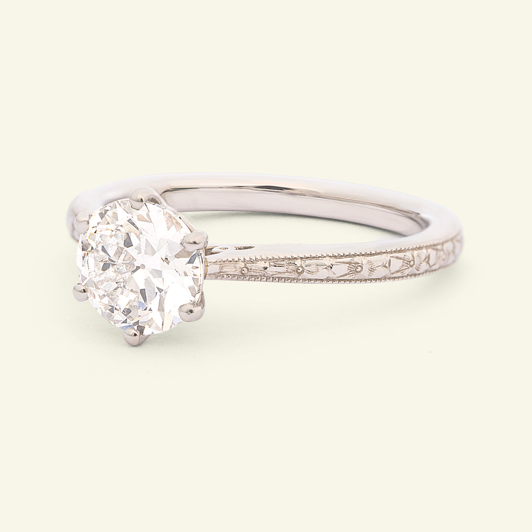 The Orange Blossom Engagement Ring - 1.31 Carat Old European Cut Celeste Diamond®