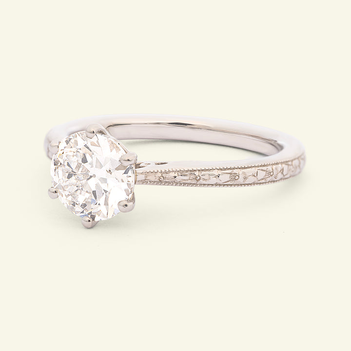 The Orange Blossom Engagement Ring - 1.31 Carat Old European Cut Celeste Diamond®