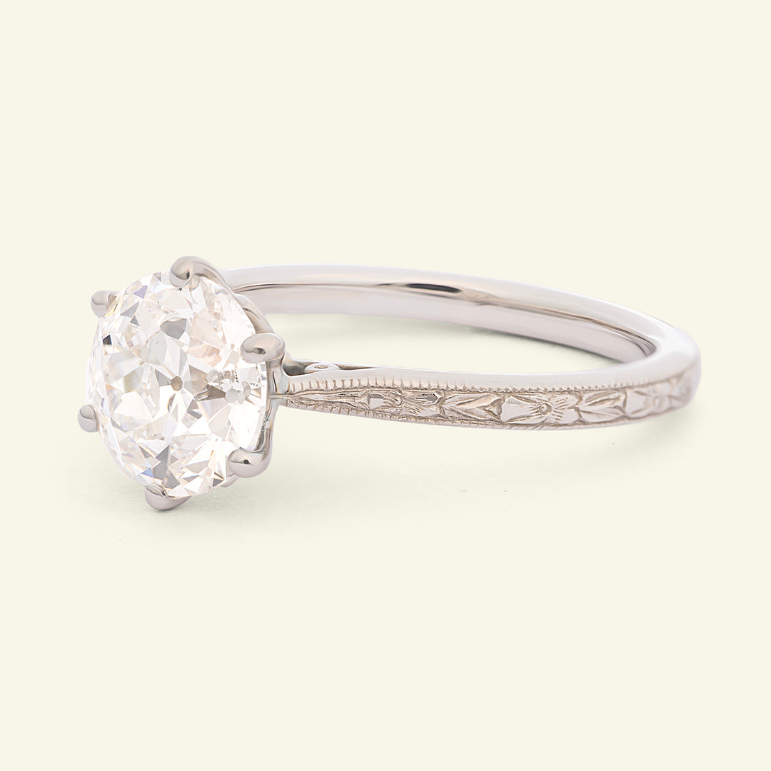 The Orange Blossom Engagement Ring - 2 Carat Old European Cut Celeste Diamond®