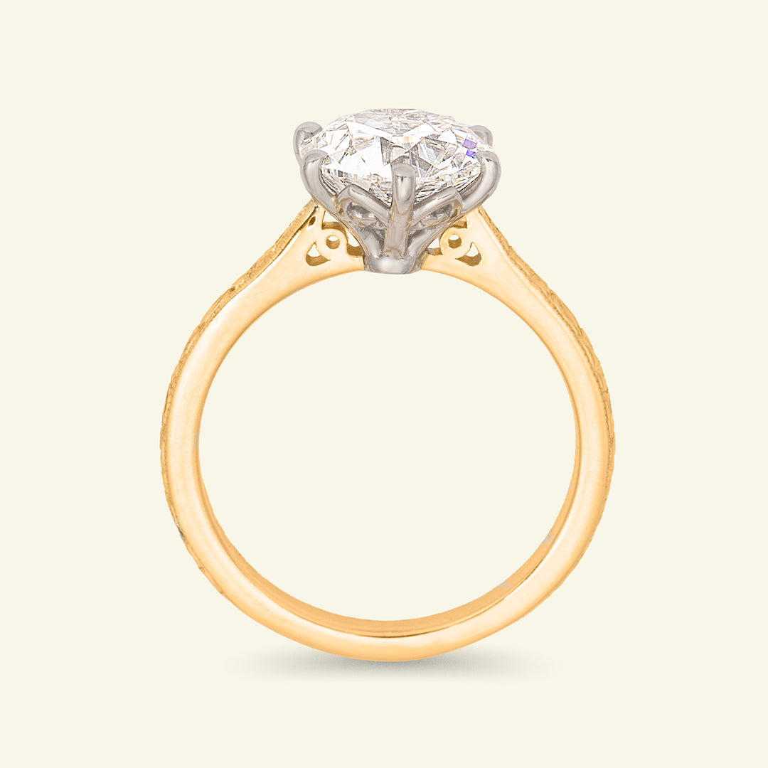 The Orange Blossom Engagement Ring - 2.50 Carat Old European Cut Celeste Diamond®
