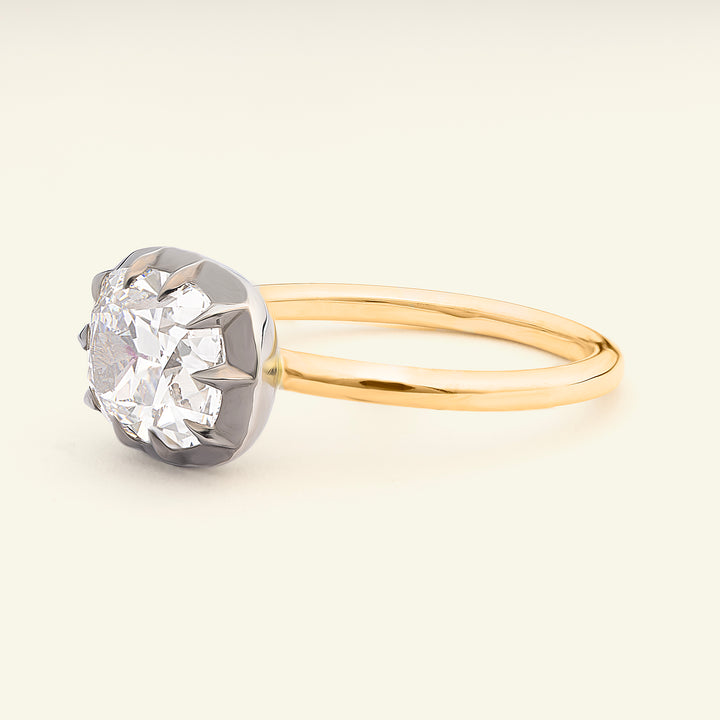 The Henrietta Engagement Ring - 2.09 Carat Antique Cushion Cut Celeste Diamond®