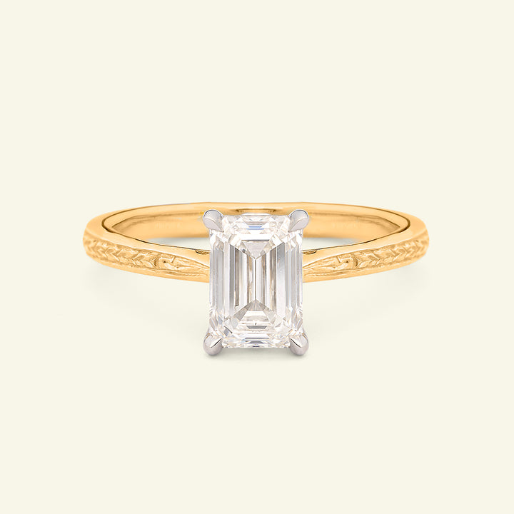 The Grace Engagement Ring - 1.59 Carat Emerald Cut Celeste Diamond®
