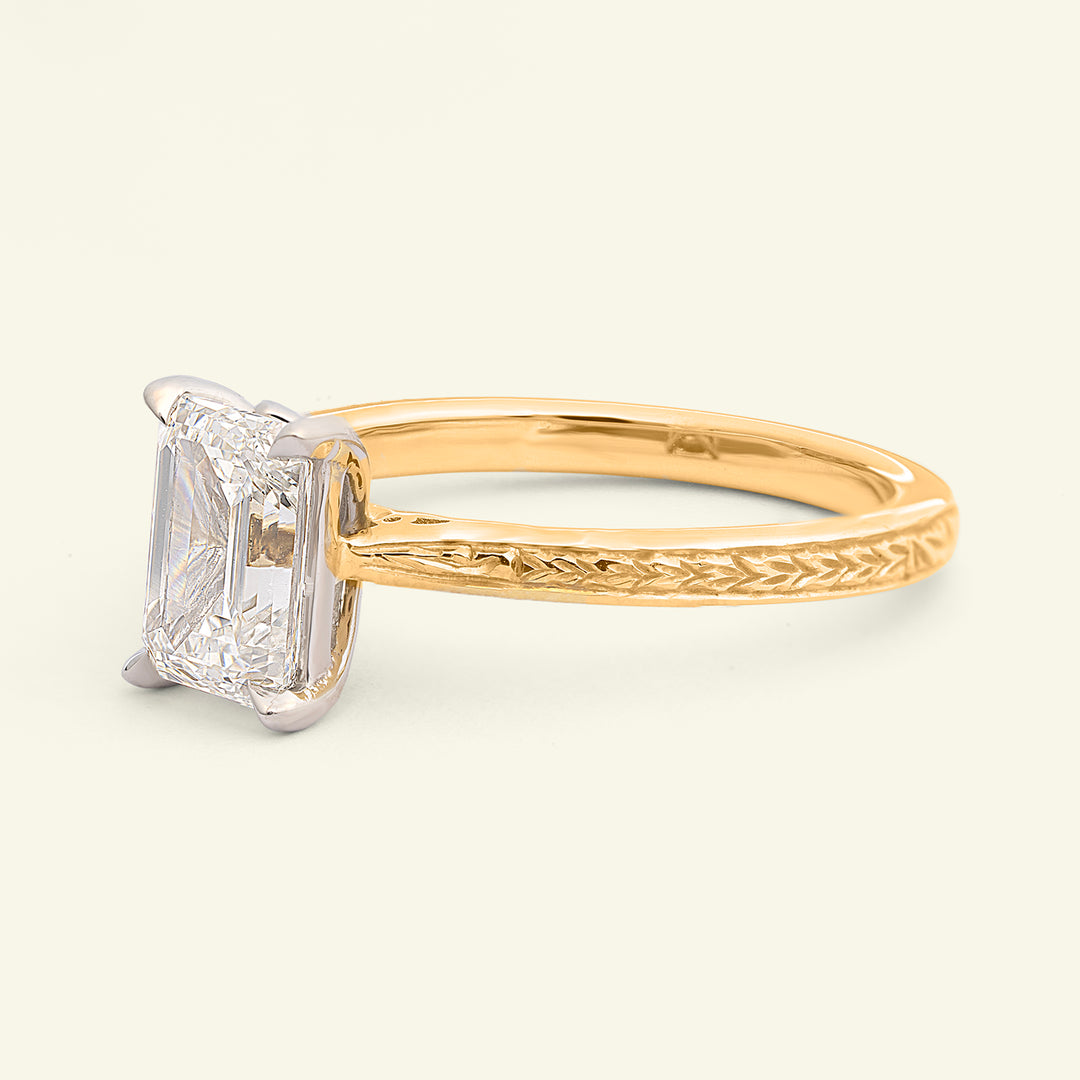 The Grace Engagement Ring - 1.59 Carat Emerald Cut Celeste Diamond®