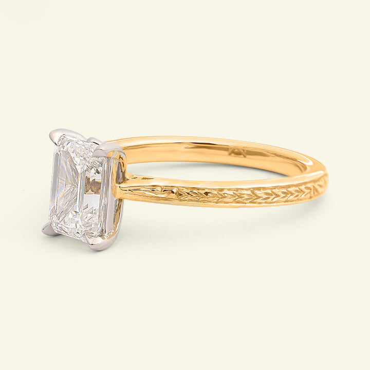 The Grace Engagement Ring - 1.59 Carat Emerald Cut Celeste Diamond®