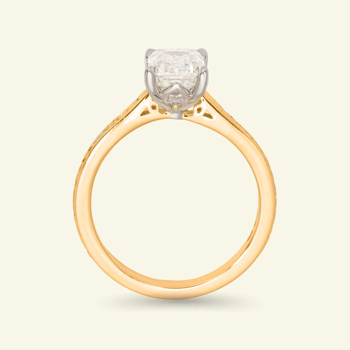 The Grace Engagement Ring - 1.59 Carat Emerald Cut Celeste Diamond®
