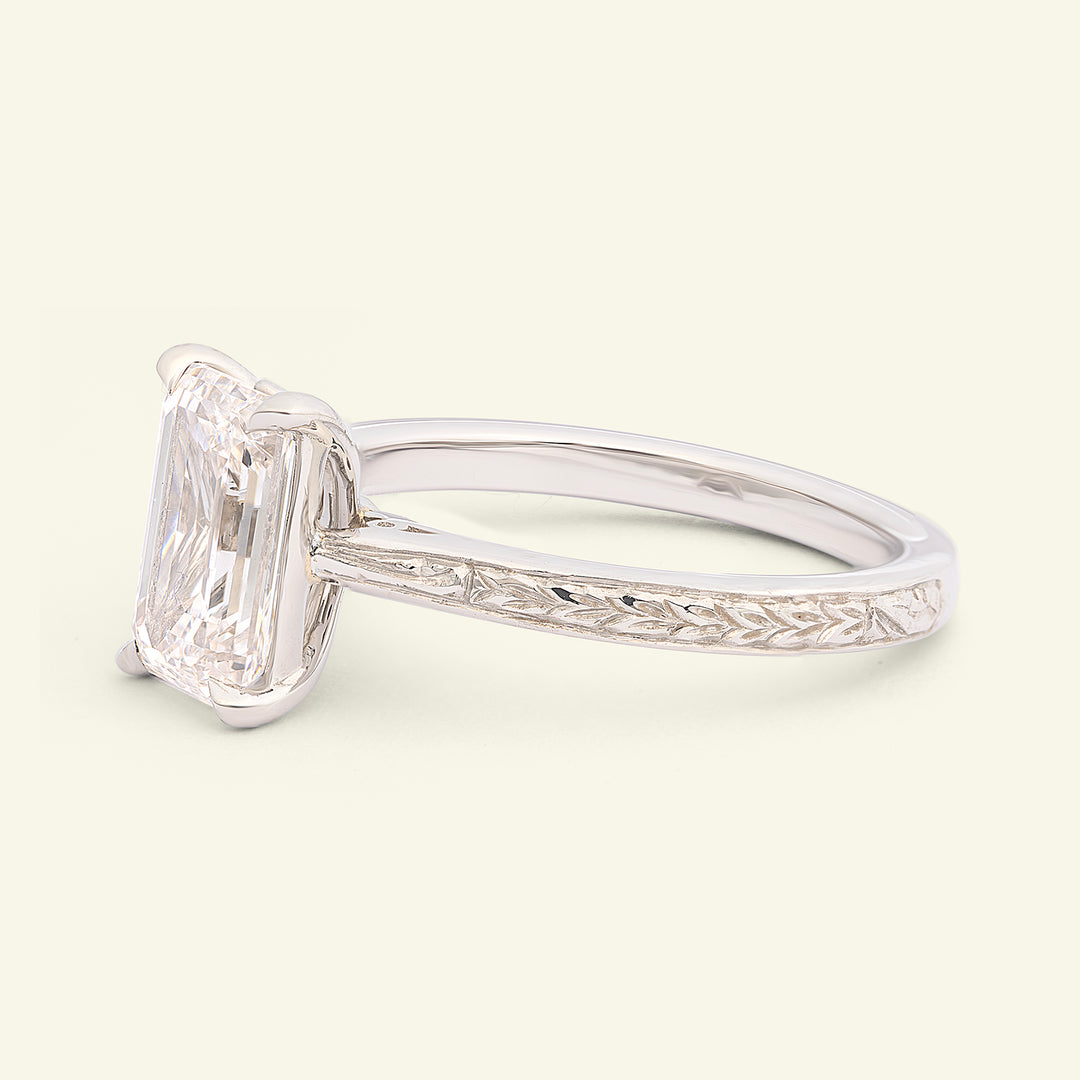 The Grace Engagement Ring - 2.06 Carat Emerald Cut Celeste Diamond®