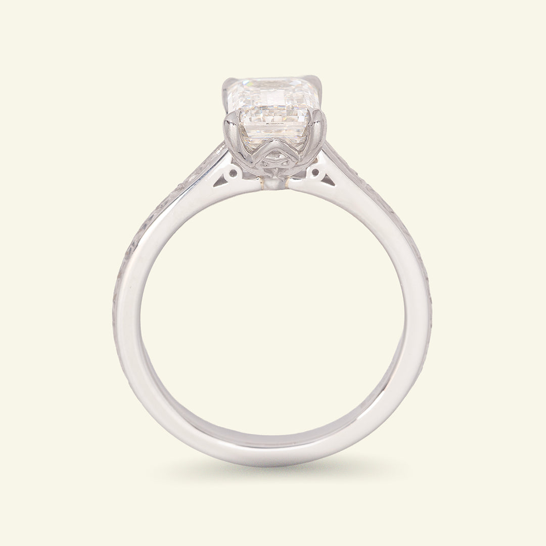 The Grace Engagement Ring - 2.06 Carat Emerald Cut Celeste Diamond®