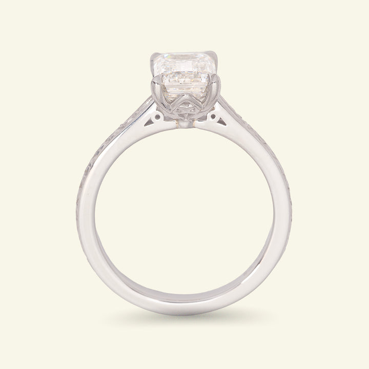 The Grace Engagement Ring - 2.06 Carat Emerald Cut Celeste Diamond®