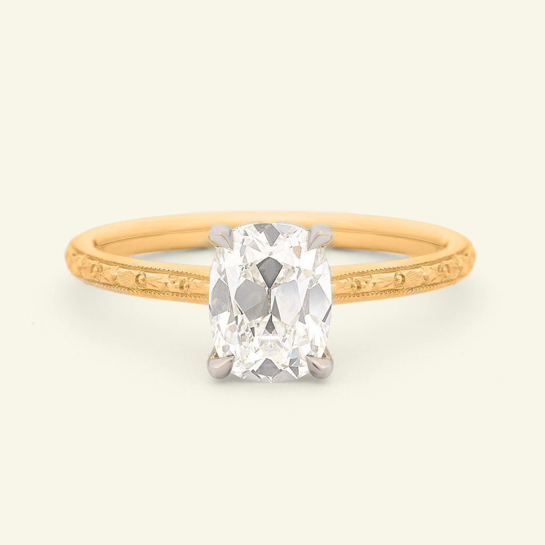The Georgia X Orange Blossom Engagement Ring - Antique Cushion Cut Celeste Diamonds®