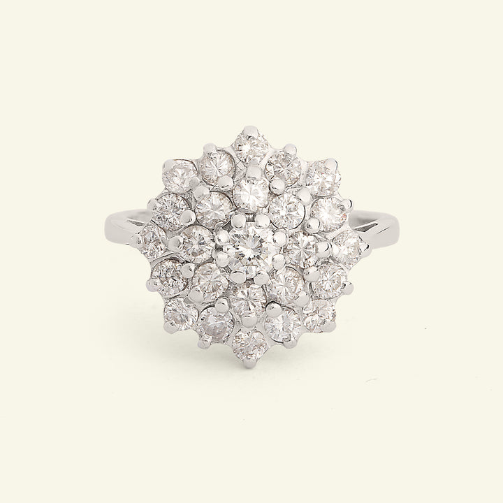 Vintage 0.95 Carat Brilliant Cut Diamond Cluster