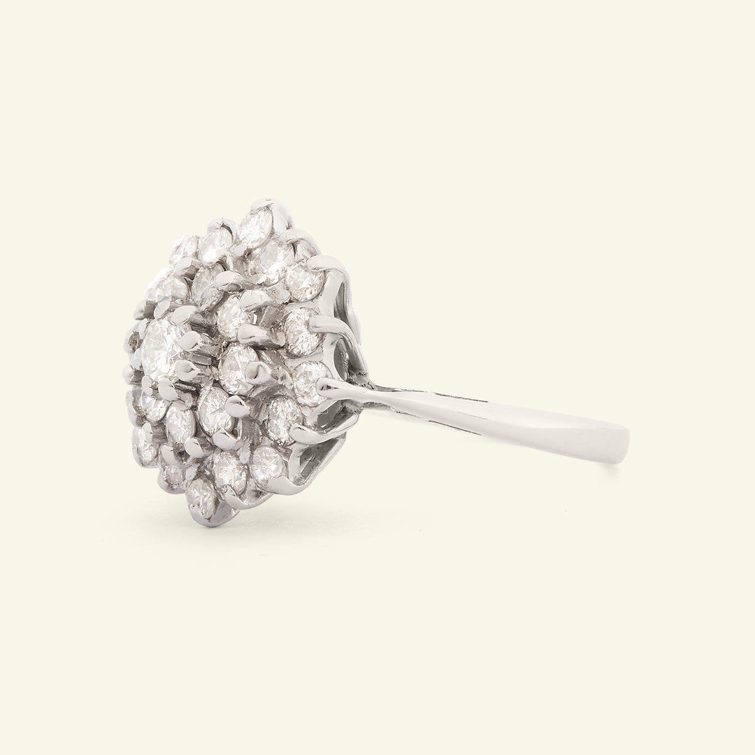 Vintage 0.95 Carat Brilliant Cut Diamond Cluster