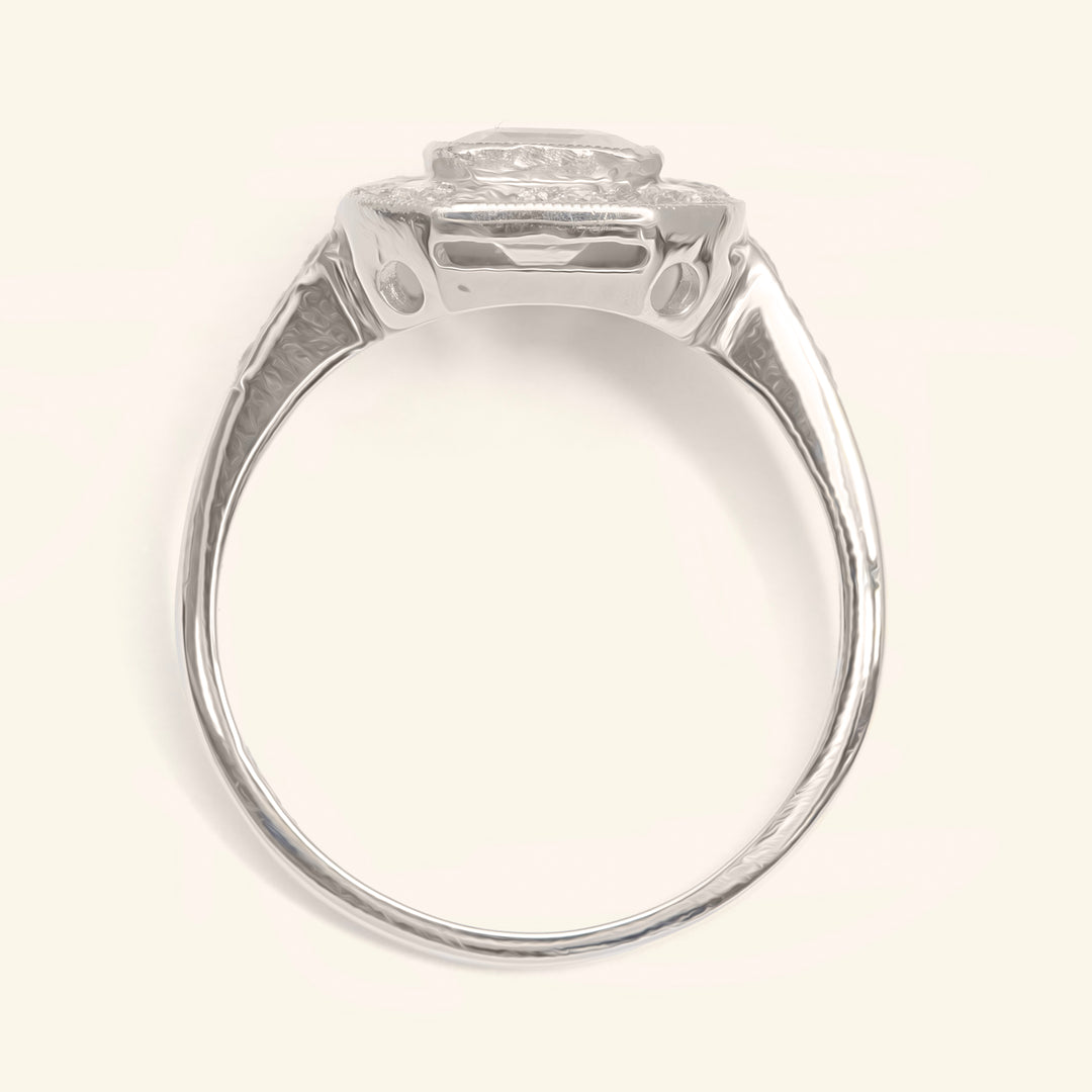 Art Deco Style 1.45 Carat Aquamarine and Diamond Cluster