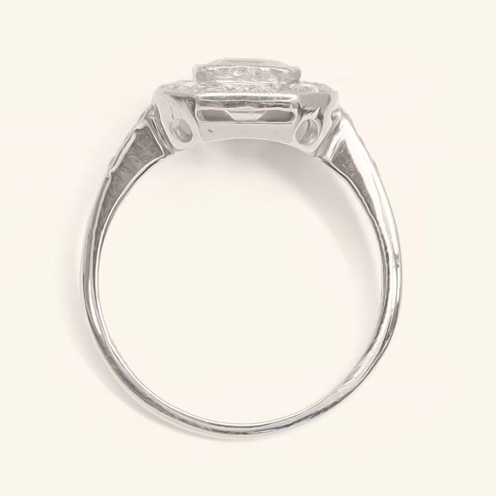 Art Deco Style 1.45 Carat Aquamarine and Diamond Cluster