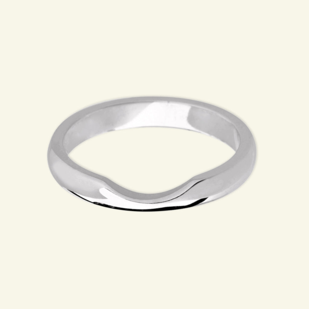 Shaped Wedding Band with Cut-Out