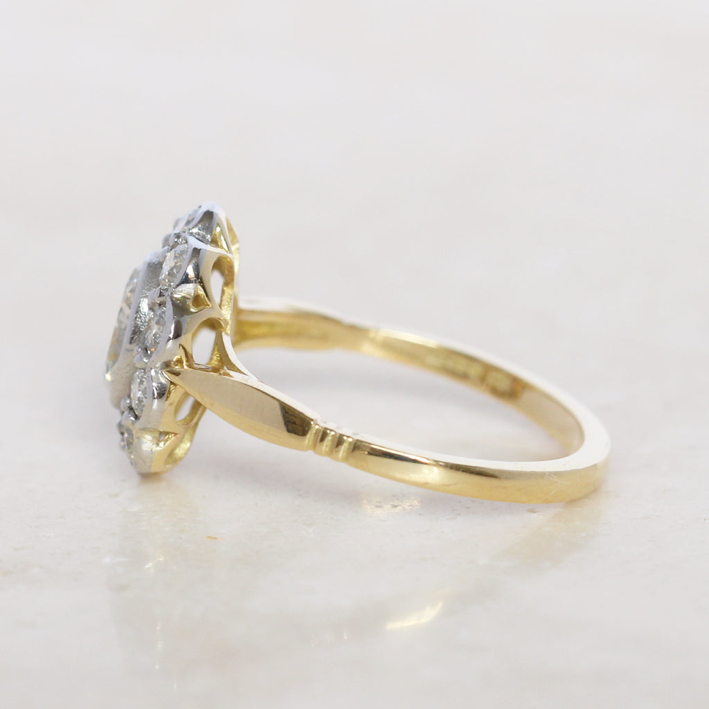 Vintage Style 1.62 Carat Oval Diamond Cluster