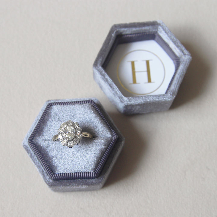 Vintage Style 1.62 Carat Oval Diamond Cluster