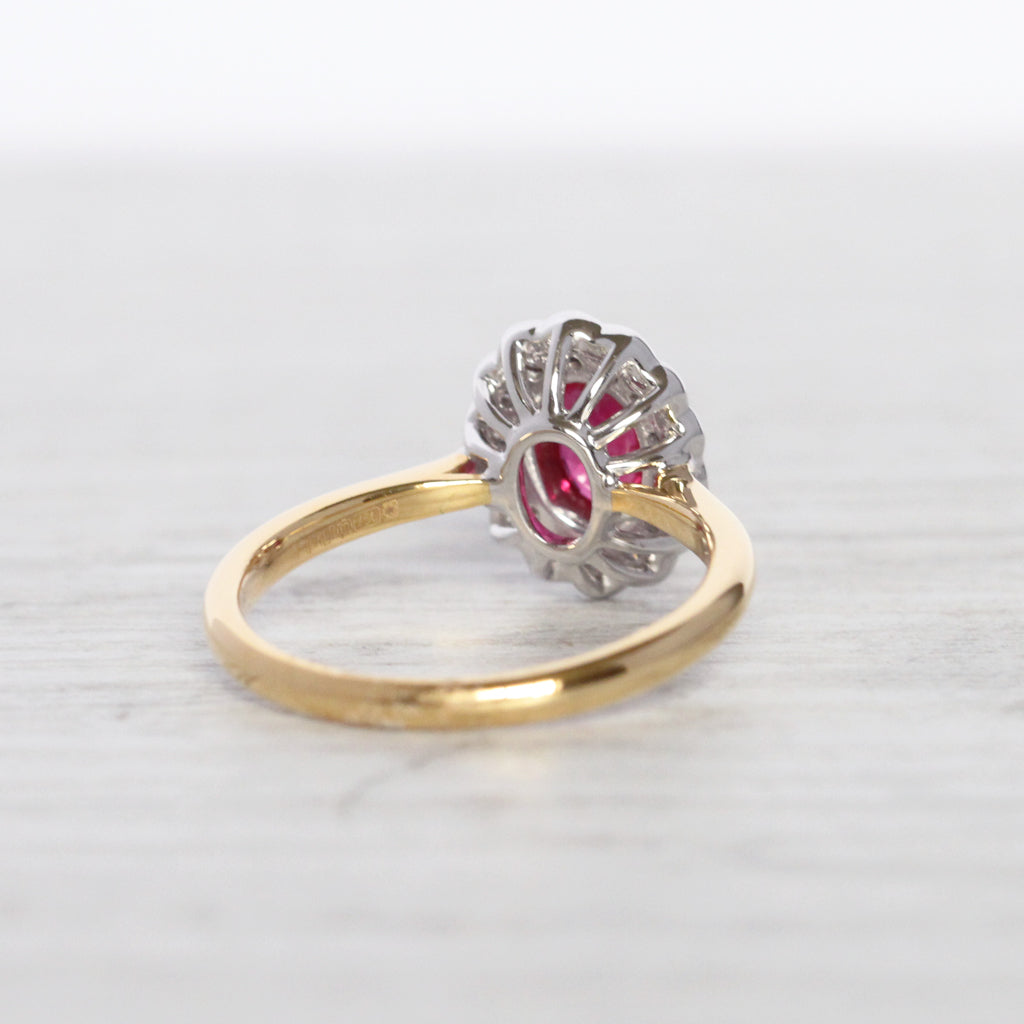 Vintage Style 0.50 Carat Ruby and Diamond Cluster