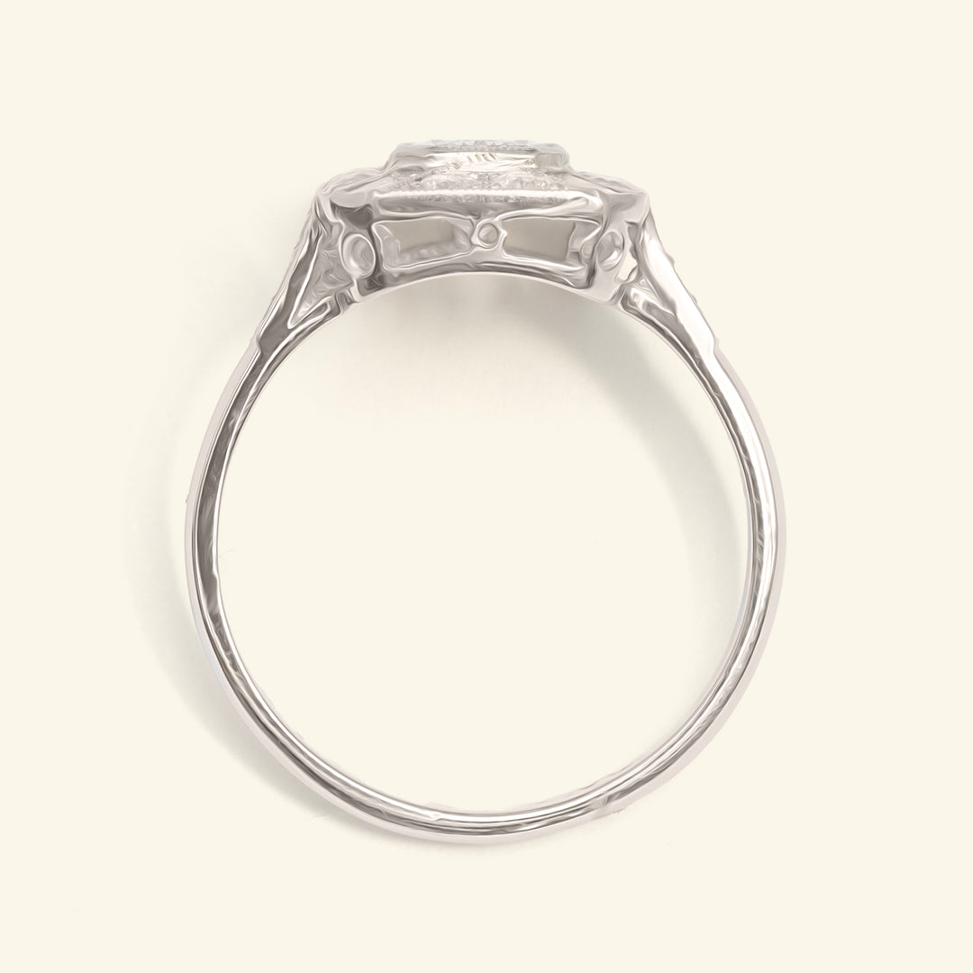 Art Deco Style 1.46 Carat Radiant Cut Diamond Cluster