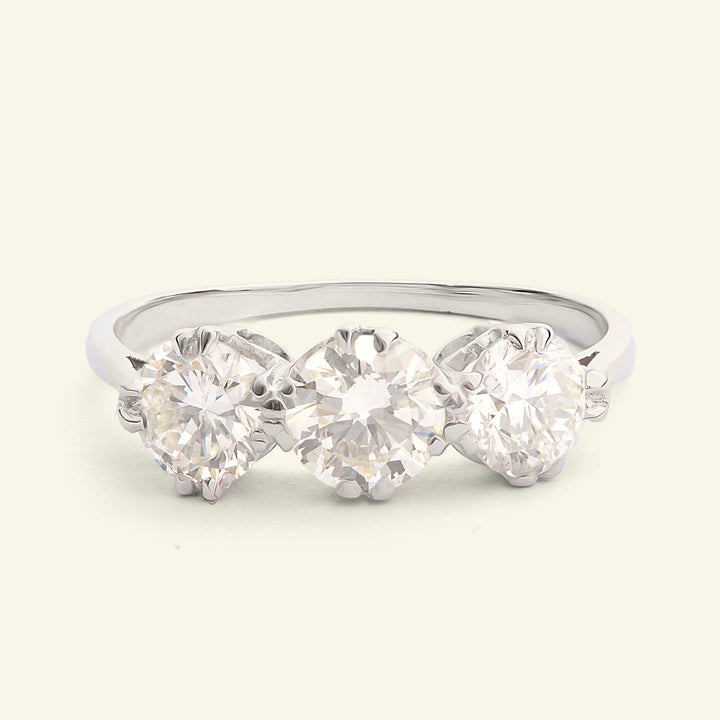 Art Deco 1.80 Carat Transitional Cut Diamond Three Stone