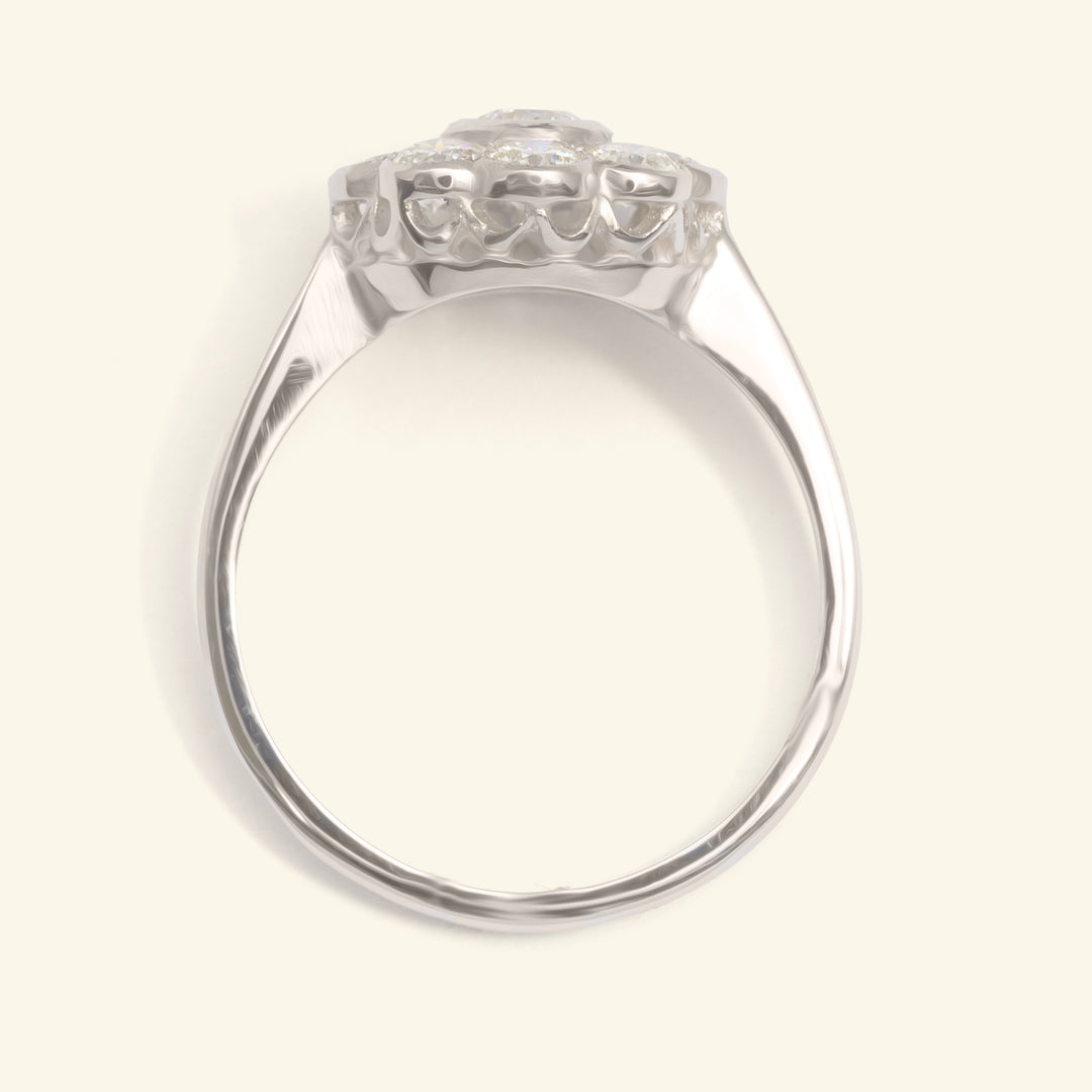 Edwardian Style 1.05 Carat Diamond Daisy Cluster
