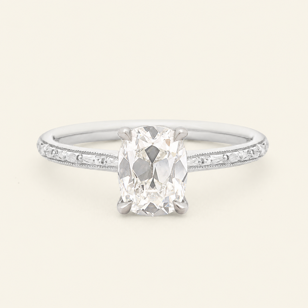 The Georgia x Orange Blossom Engagement Ring - Antique Cushion Cut Celeste Diamonds®