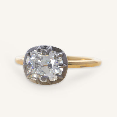 The Henrietta Engagement Ring - 2.09 Carat Antique Cushion Cut Celeste Diamond®
