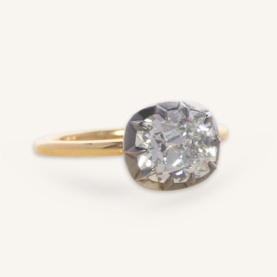 The Henrietta Engagement Ring - 2.09 Carat Antique Cushion Cut Celeste Diamond®