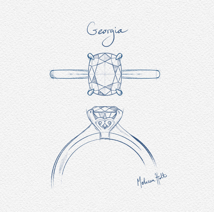 The Georgia Engagement Ring - Antique Cushion Cut Celeste Diamonds®