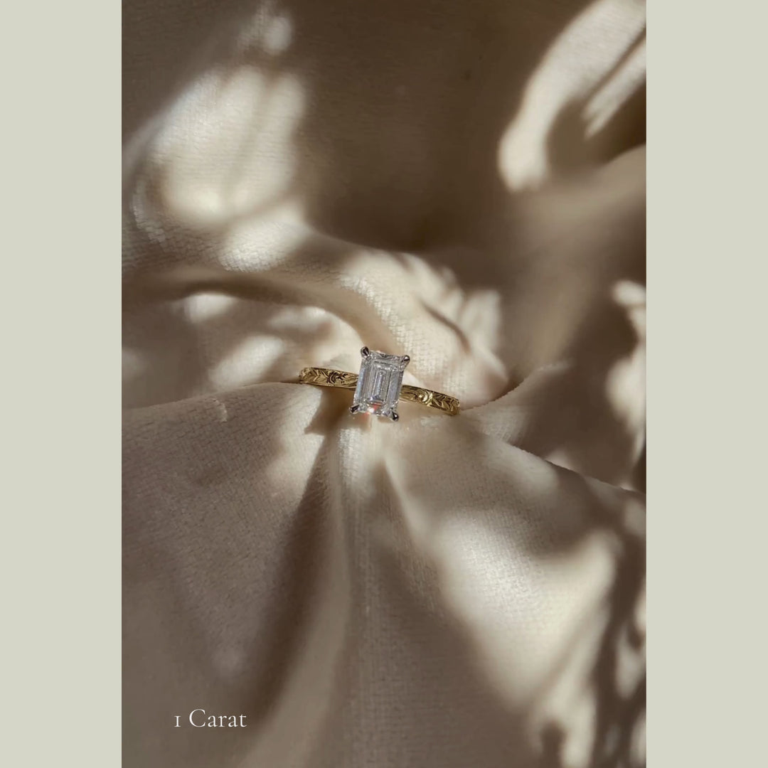 The Grace Engagement Ring - Emerald Cut Celeste Diamonds®