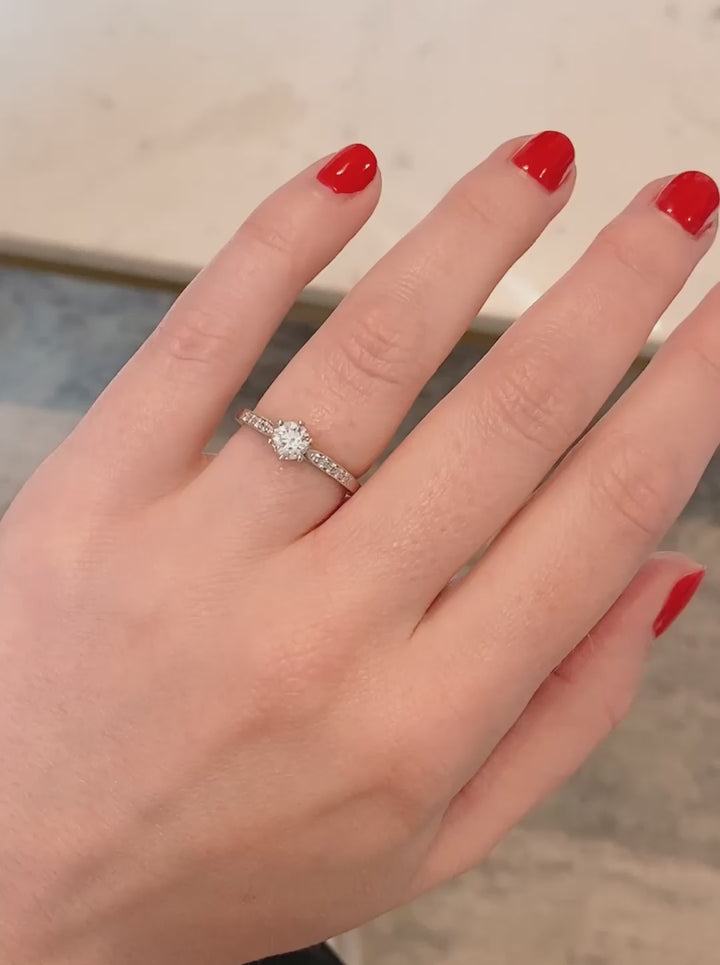Vintage Style 0.47 Carat Brilliant Cut Diamond Solitaire