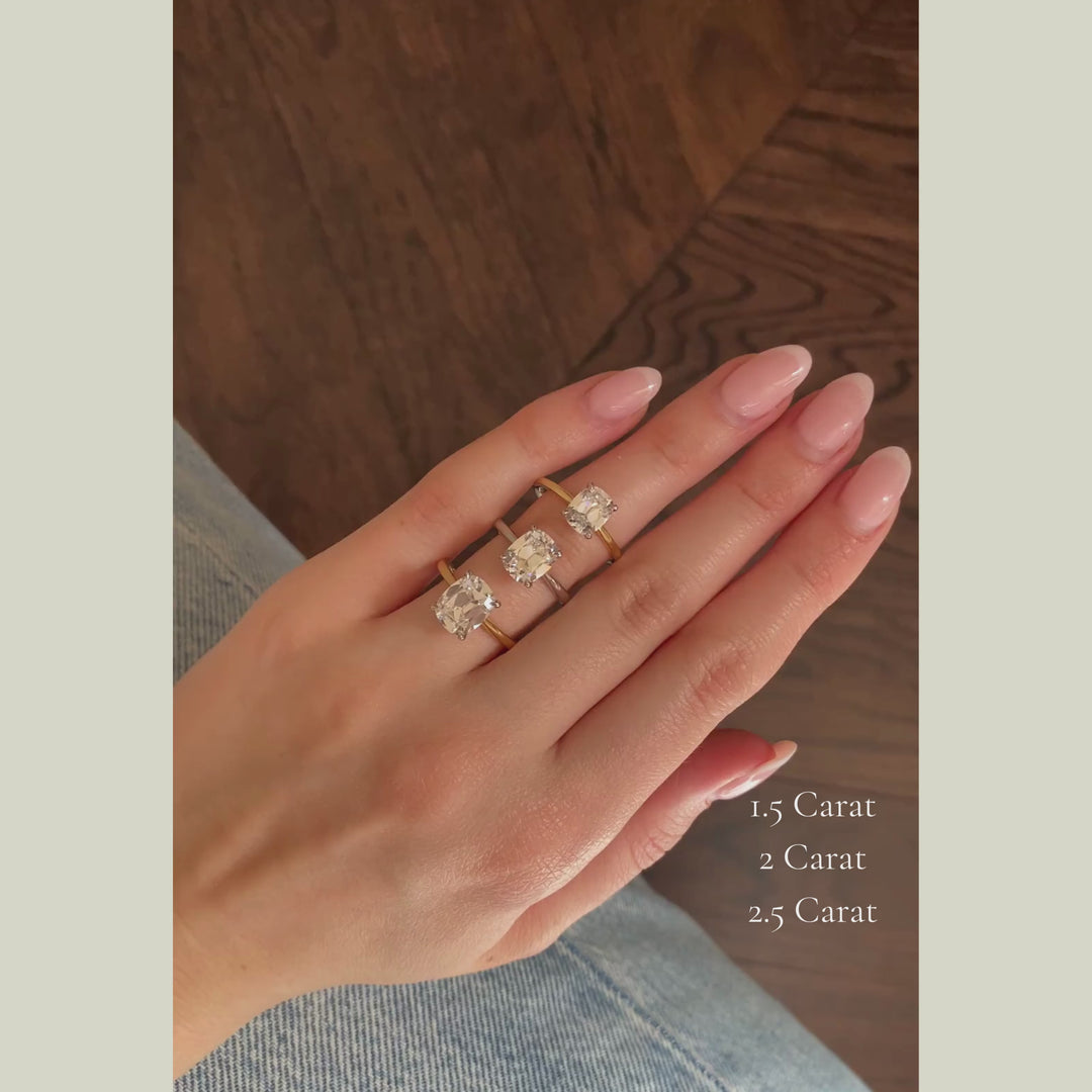 The Georgia Engagement Ring - Antique Cushion Cut Celeste Diamonds®