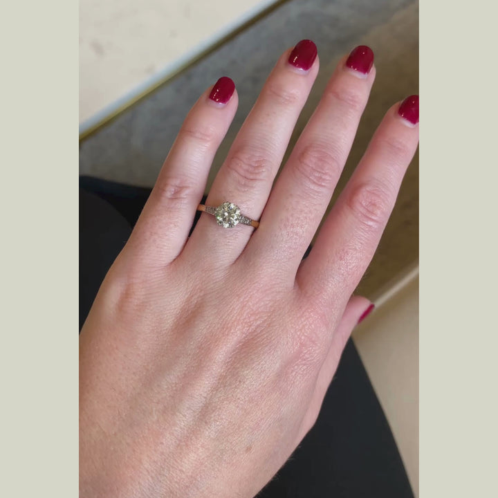 Vintage 1.38 Carat Brilliant Cut Diamond Solitaire