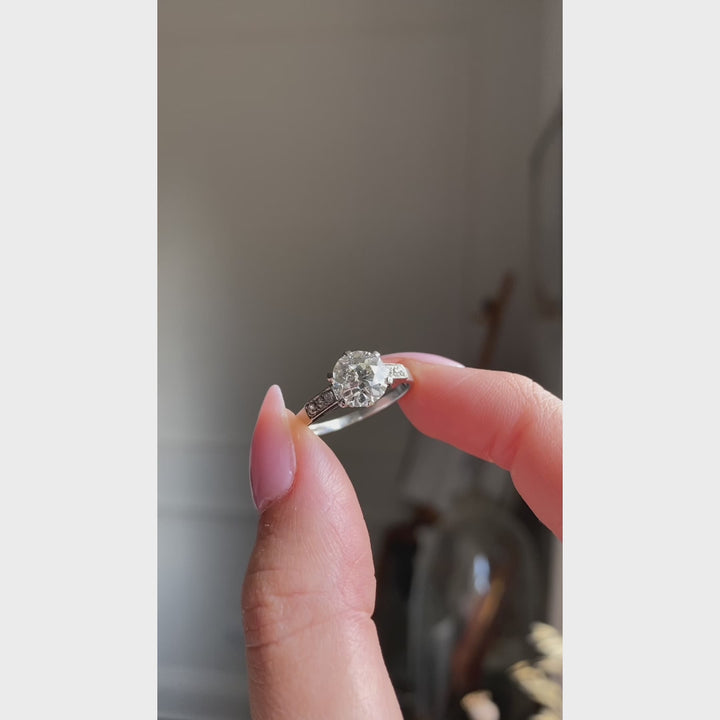 Vintage 1.60 Carat Old European Cut Diamond Solitaire