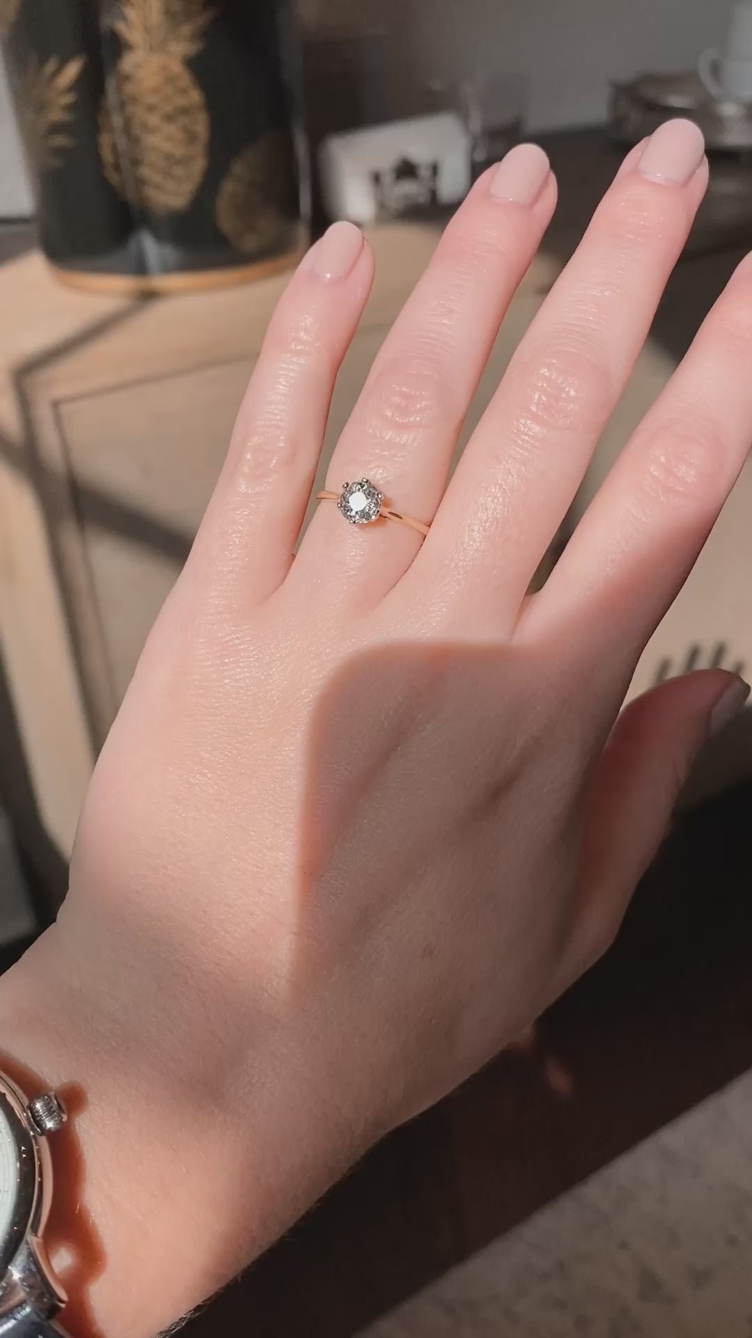 Antique 0.89 Carat Old European Cut Diamond Solitaire