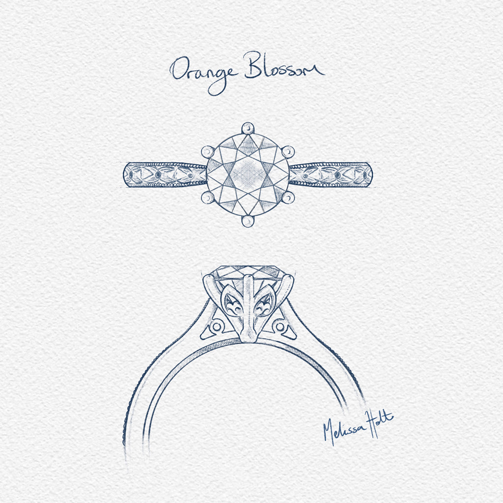 The Orange Blossom Engagement Ring - Old European Cut Celeste Diamonds®