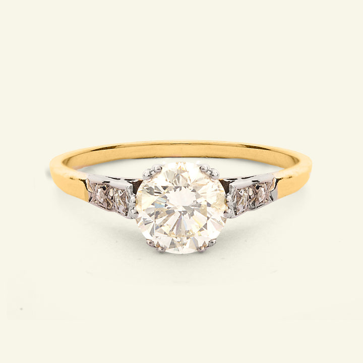 Vintage 1.38 Carat Brilliant Cut Diamond Solitaire