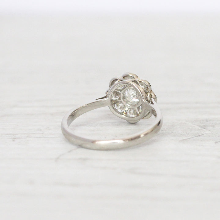 Edwardian Style 0.75 Carat Old European Cut Diamond Daisy Cluster