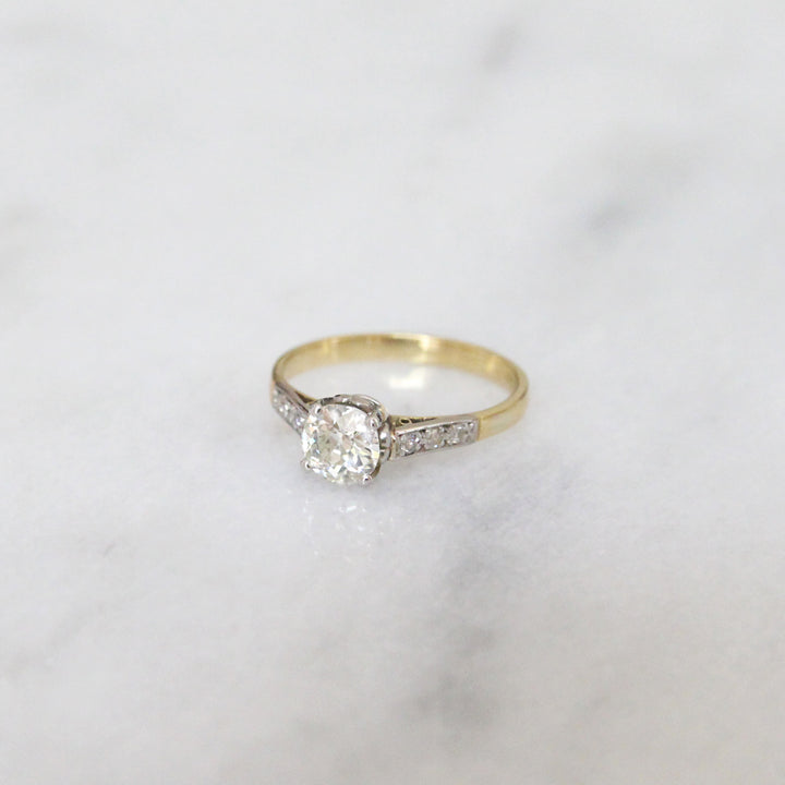 Art Deco 0.80 Carat Old European Cut Diamond Solitaire