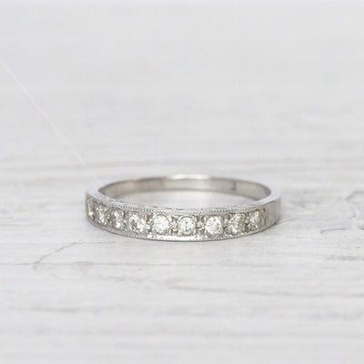 Vintage Engraved 0.27 Carat Diamond Half Eternity Ring