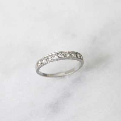 Vintage Engraved 0.27 Carat Diamond Half Eternity Ring