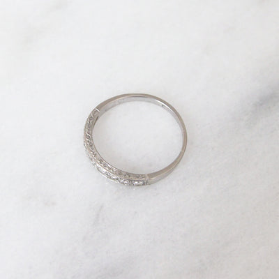 Vintage Engraved 0.27 Carat Diamond Half Eternity Ring